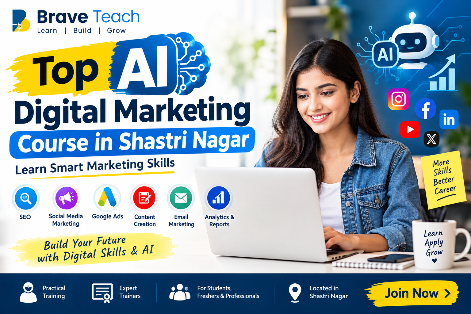 Top AI Digital Marketing Course in Shastri Nagar | Brave Teach